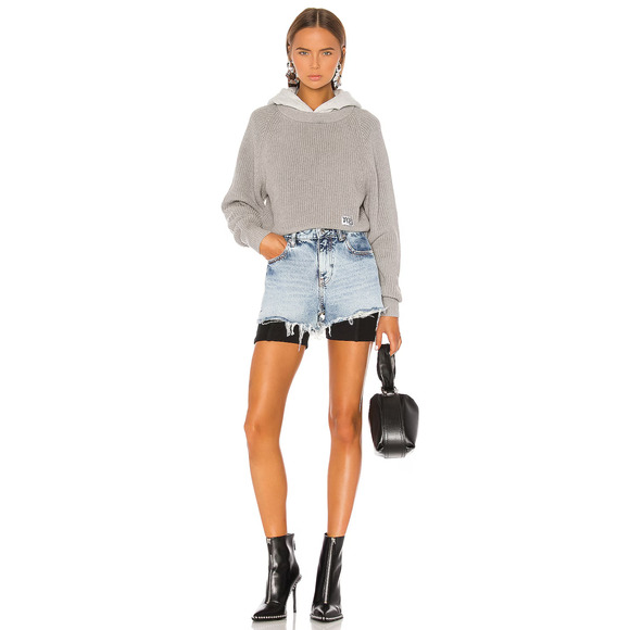 Alexander Wang Utility Layered Style Hoodie Sweater Pullover In Grey M $425 - Picture 6 of 11